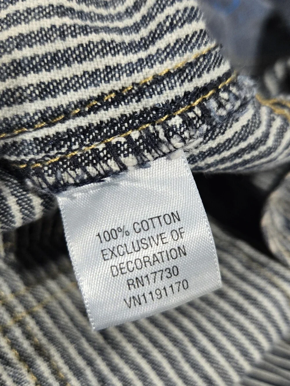 Oshkosh B'gosh Blue Striped 4t Boys Overalls 100% Cotton Copper Buttons